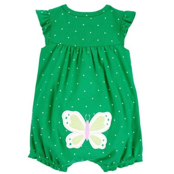 NWT. CARTER'S Baby Girls Polka Dot Snap-Up Romper - Picture 2 of 2